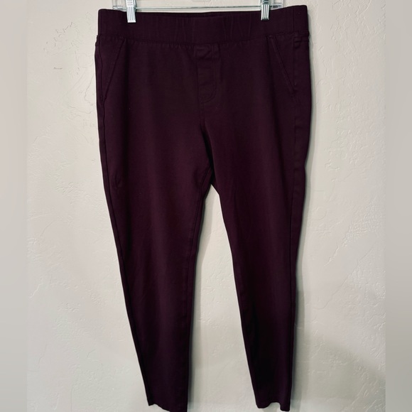 Liverpool Jeans Chloe Pull-On Knit Ankle Skinny Pant in Aubergine SZ 14/32 - Picture 2 of 16